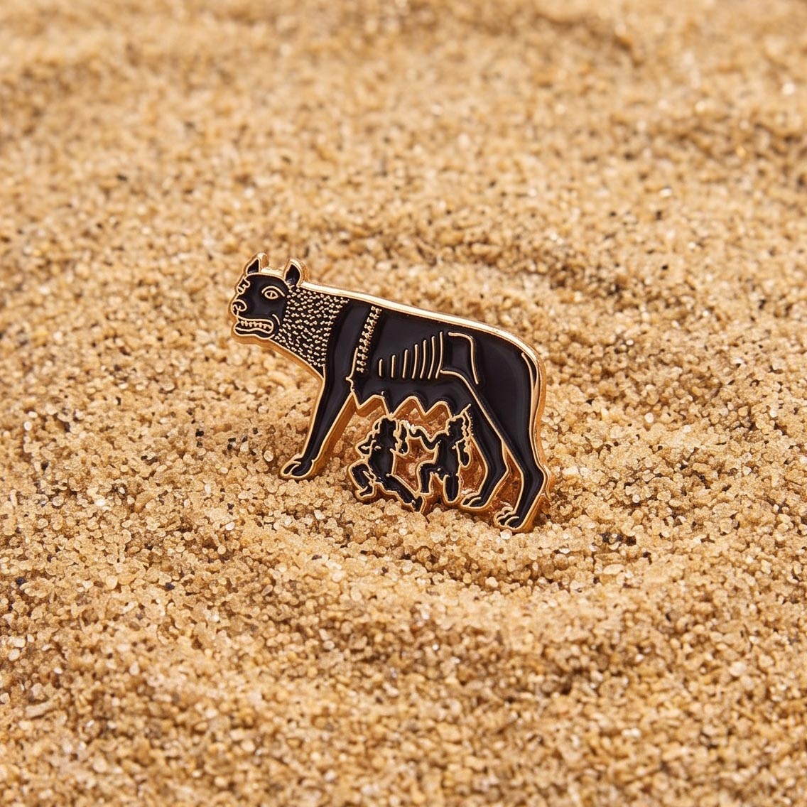 Capitoline Wolf Golden Pin